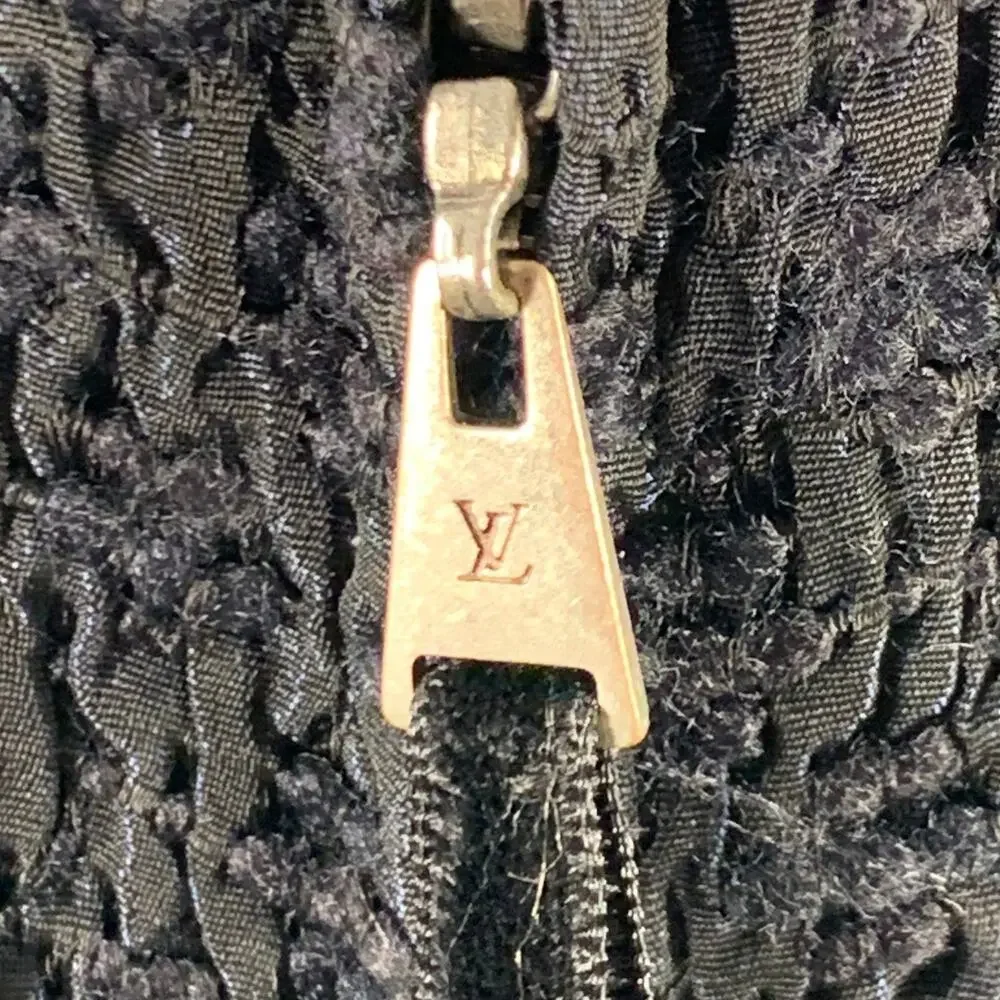 LOUIS VUITTON Size 8 Black Midnight Blue Acetate Blend Sleeveless Cocktail Dress